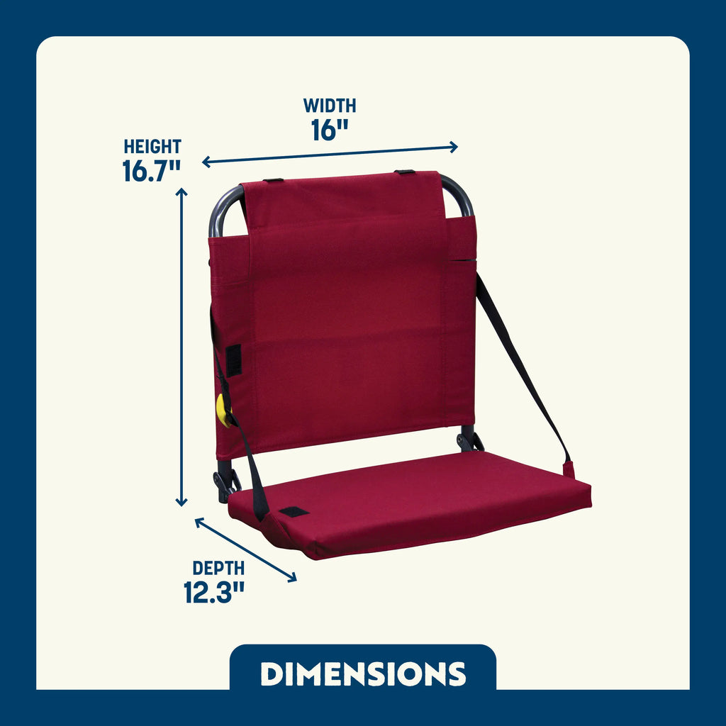 Bleacher-Friendly BleacherBack - Choice 696 - Lightweight Folding Bleacher Chair with Cushioning Detail