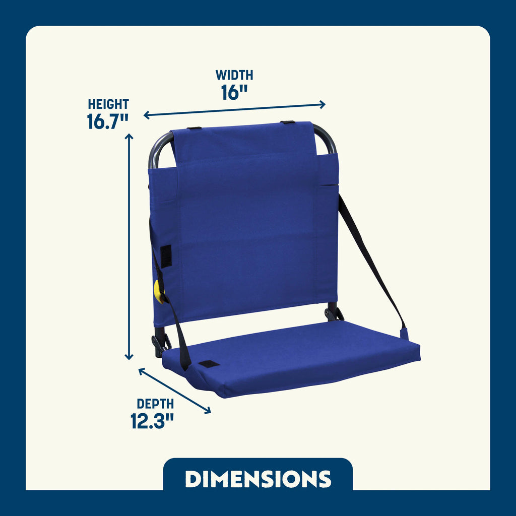 Bleacher-Friendly BleacherBack - Choice 696 - Lightweight Folding Bleacher Chair with Cushioning Detail