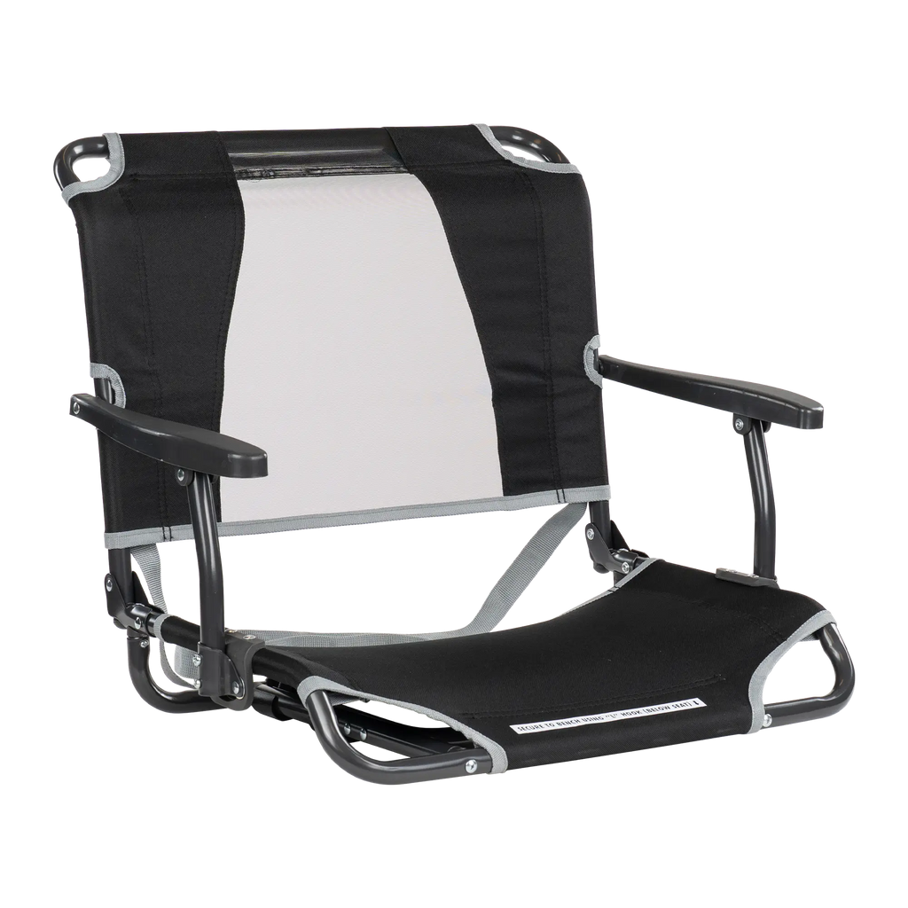 Ergonomic Back-Support Big Comfort Stadium Chair with Armrests - Choice 465 - Ergonomic Portable Stadium Seat for Sports Events - Black