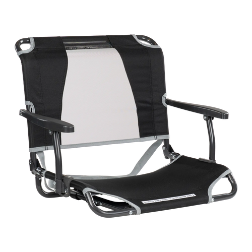 Ergonomic Back-Support Big Comfort Stadium Chair with Armrests - Choice 465 - Ergonomic Portable Stadium Seat for Sports Events - Black