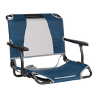 Ergonomic Back-Support Big Comfort Stadium Chair with Armrests - Choice 465 - Ergonomic Portable Stadium Seat for Sports Events - Navy