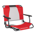 Ergonomic Back-Support Big Comfort Stadium Chair with Armrests - Choice 465 - Ergonomic Portable Stadium Seat for Sports Events - Red