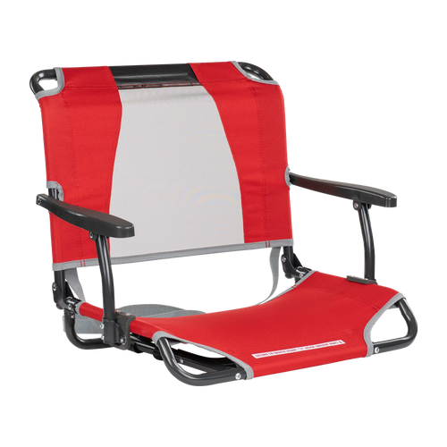 Ergonomic Back-Support Big Comfort Stadium Chair with Armrests - Choice 465 - Ergonomic Portable Stadium Seat for Sports Events - Red