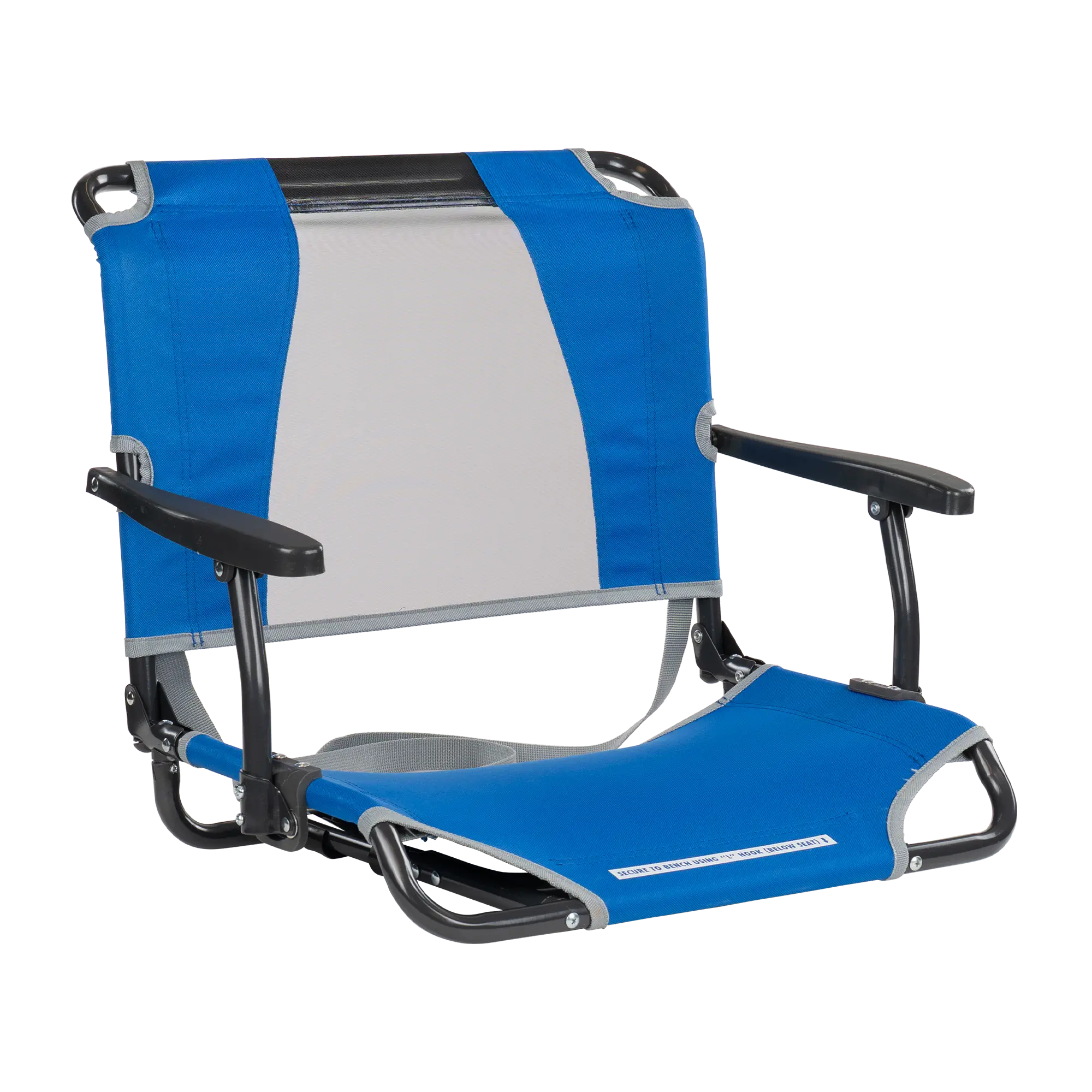 Ergonomic Back-Support Big Comfort Stadium Chair with Armrests - Choice 465 - Ergonomic Portable Stadium Seat for Sports Events - Royal Blue