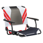 Ergonomic Back-Support Big Comfort Stadium Chair with Armrests - Choice 465 - Ergonomic Portable Stadium Seat for Sports Events - Indigo/White/Red