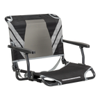 Ergonomic Back-Support Big Comfort Stadium Chair with Armrests - Choice 465 - Ergonomic Portable Stadium Seat for Sports Events - Black/Gray