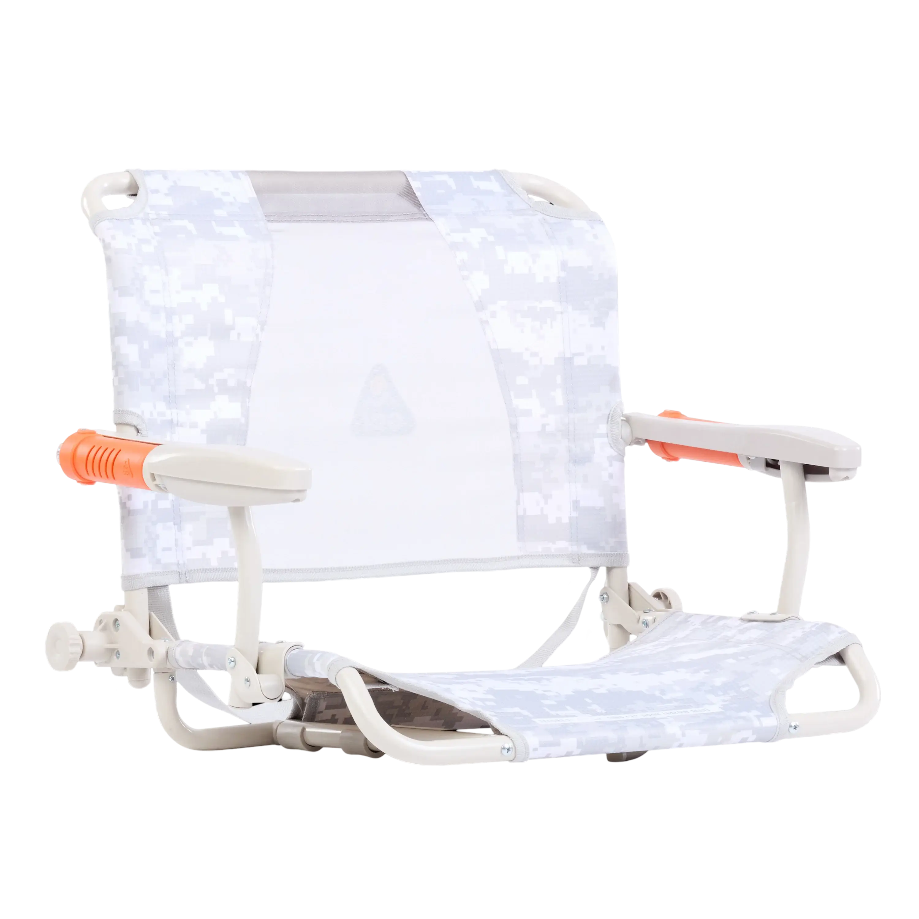 Premium All-Weather Stadium Rock-Cliner - Choice 540 - Heavy-Duty Kickback Rocker with Beverage Holder - Snow Camo