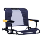 Premium All-Weather Stadium Rock-Cliner - Choice 540 - Heavy-Duty Kickback Rocker with Beverage Holder - Rich Blue