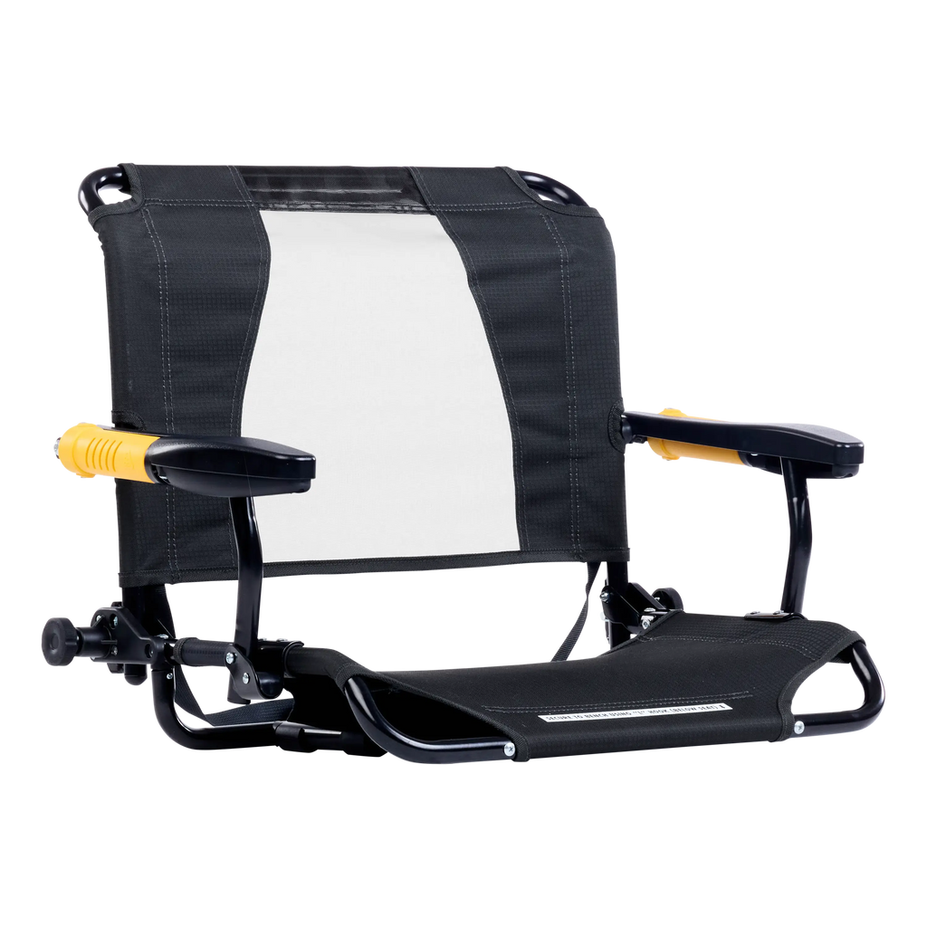 Premium All-Weather Stadium Rock-Cliner - Choice 540 - Heavy-Duty Kickback Rocker with Beverage Holder - Dark Charcoal