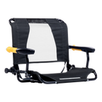 Premium All-Weather Stadium Rock-Cliner - Choice 540 - Heavy-Duty Kickback Rocker with Beverage Holder - Dark Charcoal