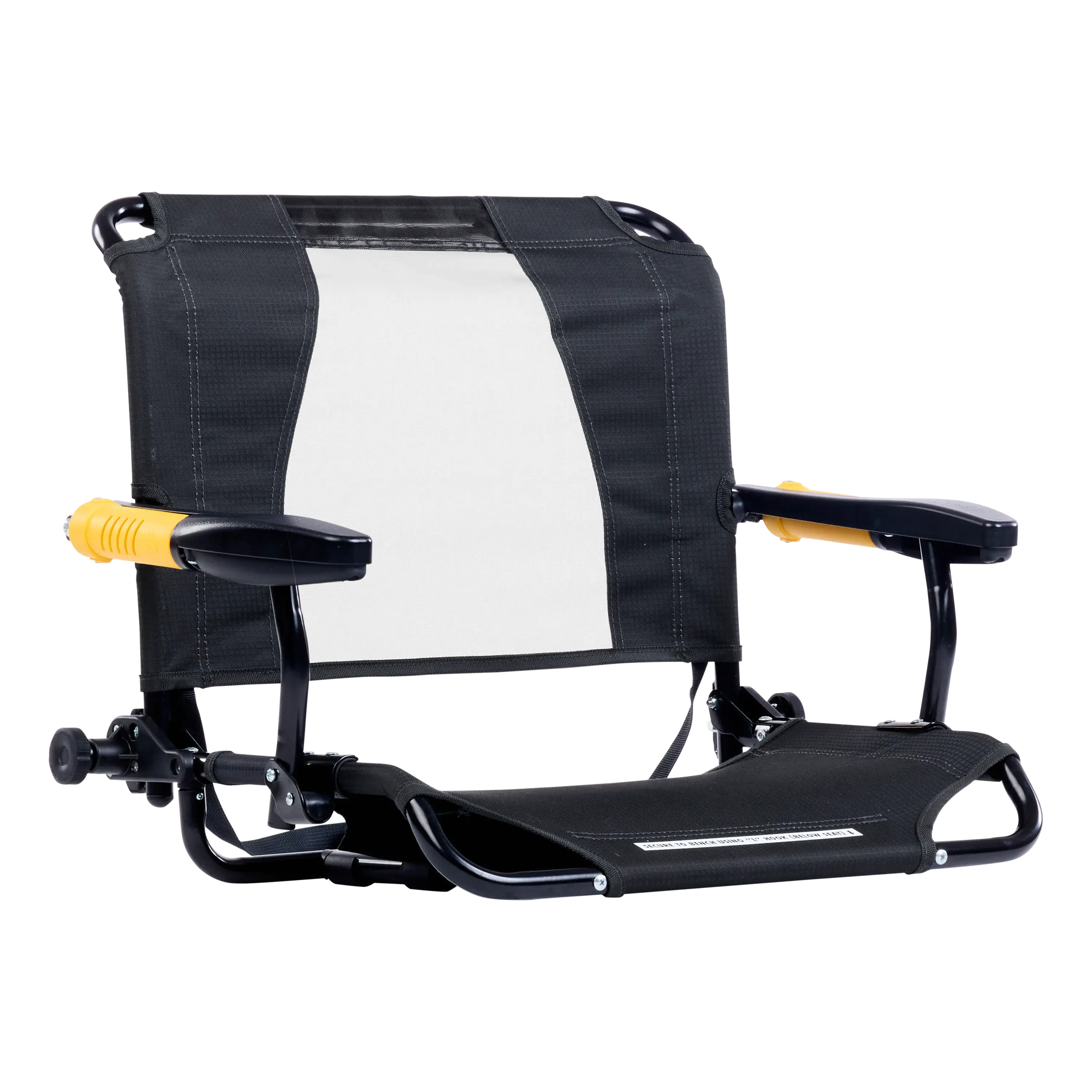 Premium All-Weather Stadium Rock-Cliner - Choice 540 - Heavy-Duty Kickback Rocker with Beverage Holder - Dark Charcoal