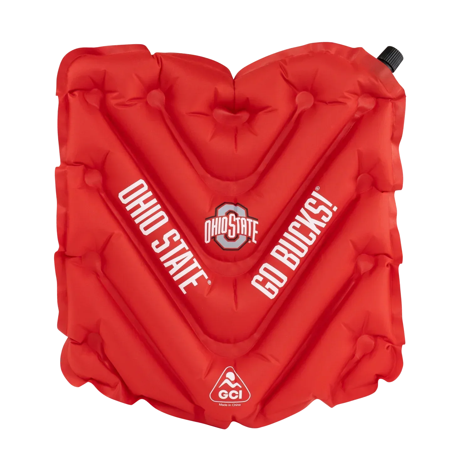 Bleacher-Friendly College V Seat Inflatable Stadium Cushion - Ohio State Buckeyes - Choice 778 - Grandstand Cushion Seat with Secure Under-Bench Hooks - Default Title