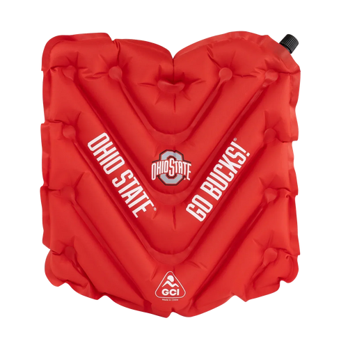 Bleacher-Friendly College V Seat Inflatable Stadium Cushion - Ohio State Buckeyes - Choice 778 - Grandstand Cushion Seat with Secure Under-Bench Hooks - Default Title