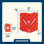 Ultra-Lightweight College V Seat Inflatable Stadium Cushion - Nebraska Cornhuskers - Choice 277 - Ergonomic Portable Stadium Seat for Sports Events Detail