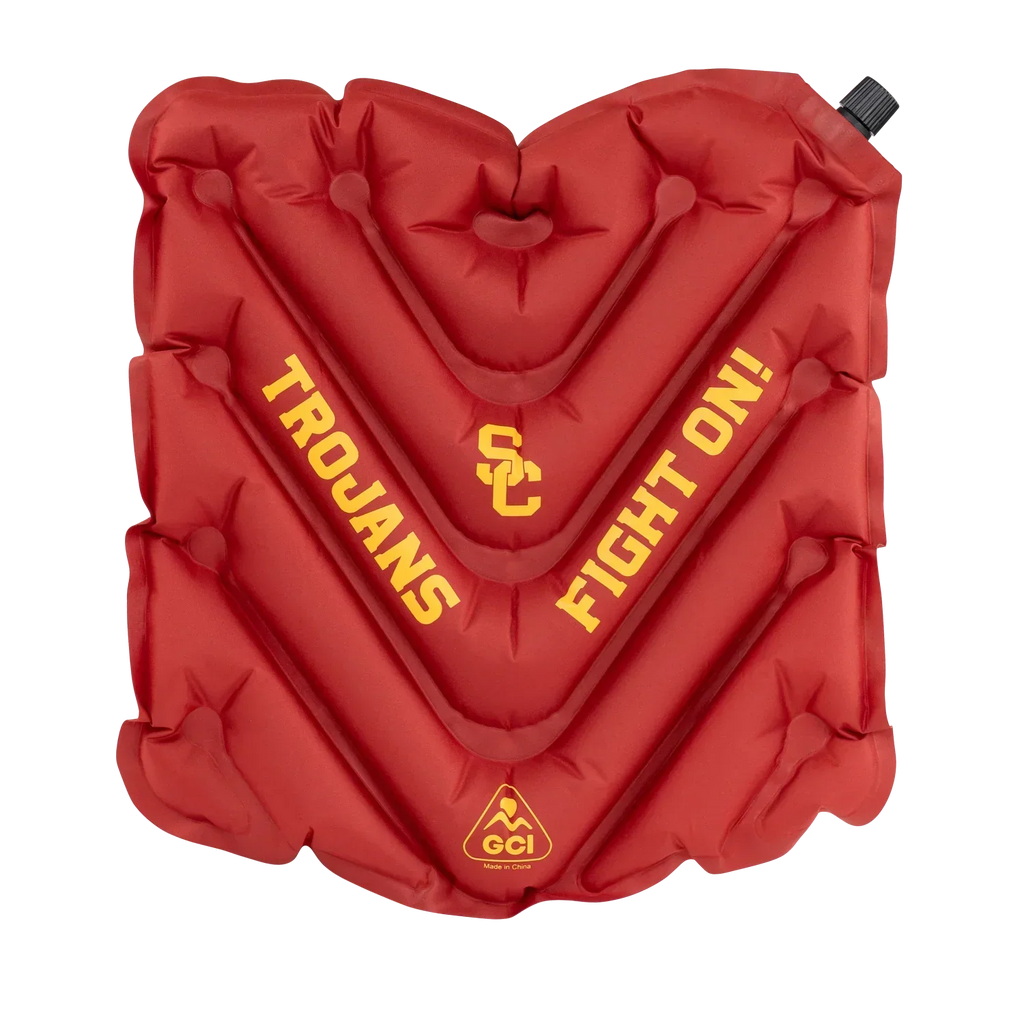 Secure-Hook College V Seat Inflatable Stadium Cushion - USC Trojans - Choice 523 - Bleacher-Friendly Stadium Chair with Back Support - Default Title