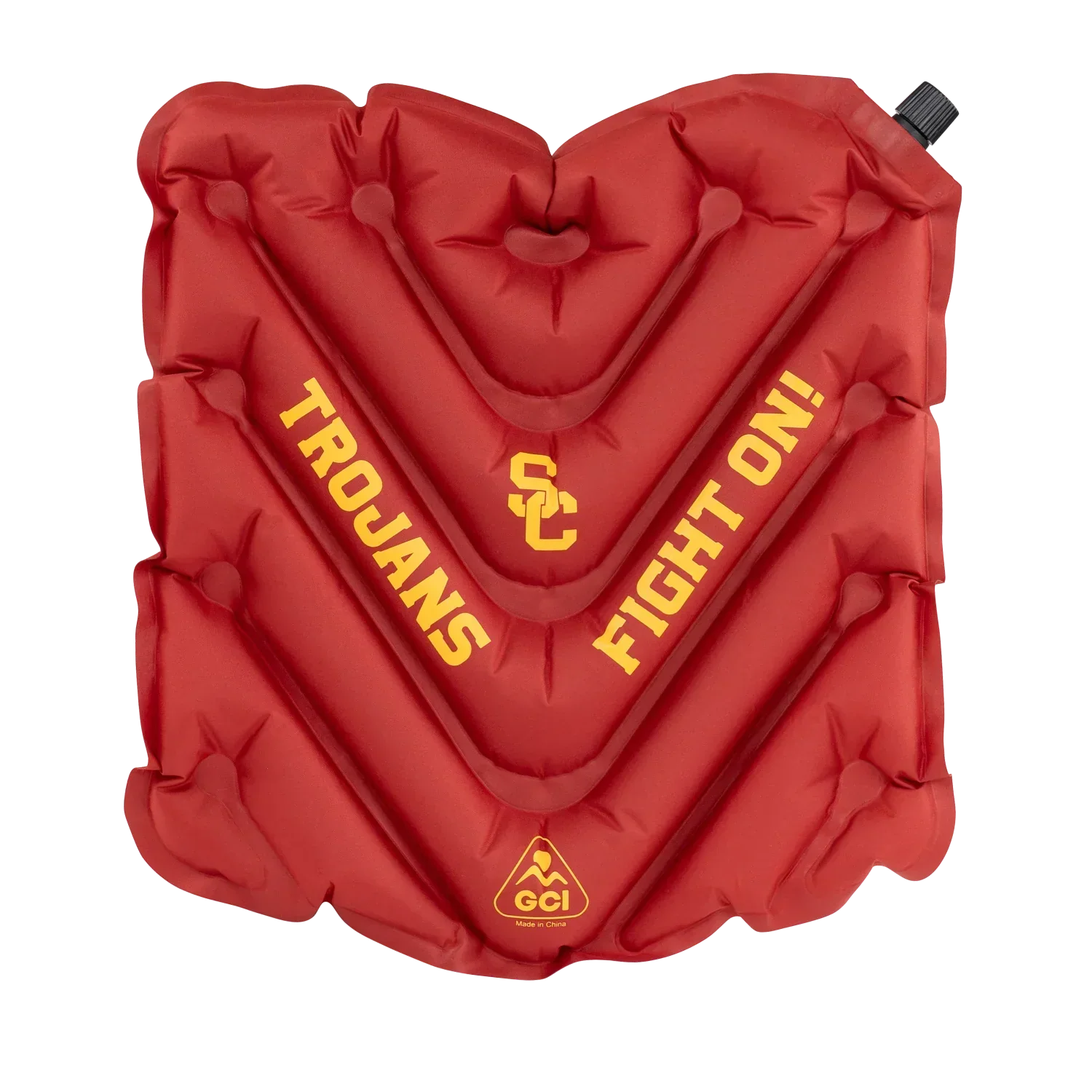 Secure-Hook College V Seat Inflatable Stadium Cushion - USC Trojans - Choice 523 - Bleacher-Friendly Stadium Chair with Back Support - Default Title