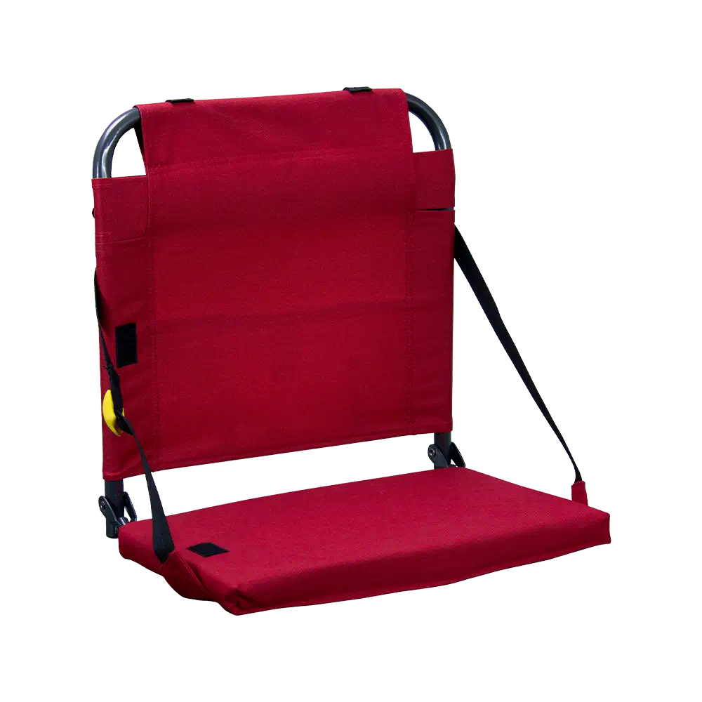 Bleacher-Friendly BleacherBack - Choice 696 - Lightweight Folding Bleacher Chair with Cushioning - Red