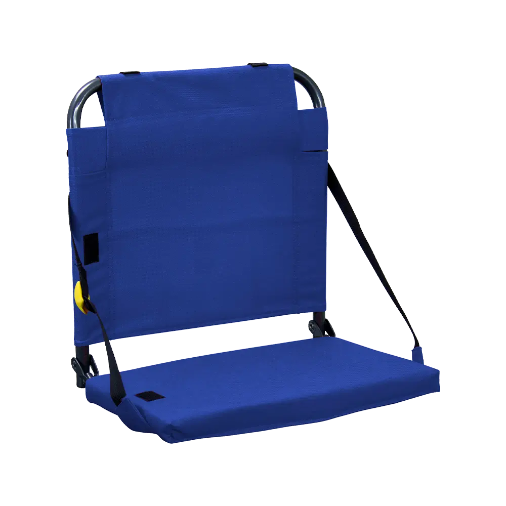 Bleacher-Friendly BleacherBack - Choice 696 - Lightweight Folding Bleacher Chair with Cushioning - Royal Blue