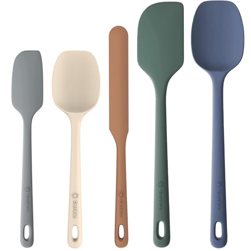 upgraded ChefAide 5 Pieces Silicone Spatula Set, Food Grade Set