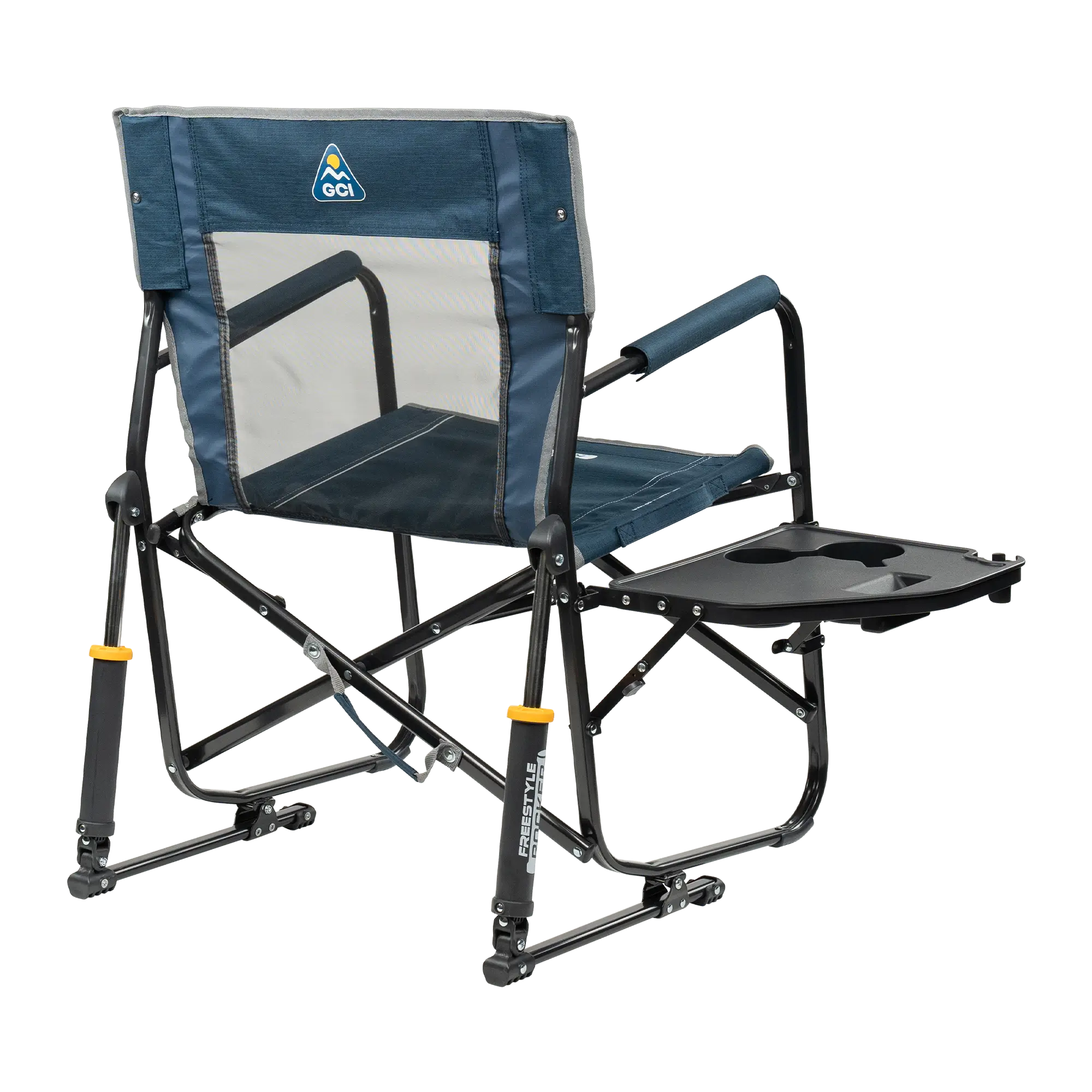 Smooth Motion Freestyle Rocker with Side Table - Choice 853 - Patented Spring-Action Rocking Chair for Camping Detail