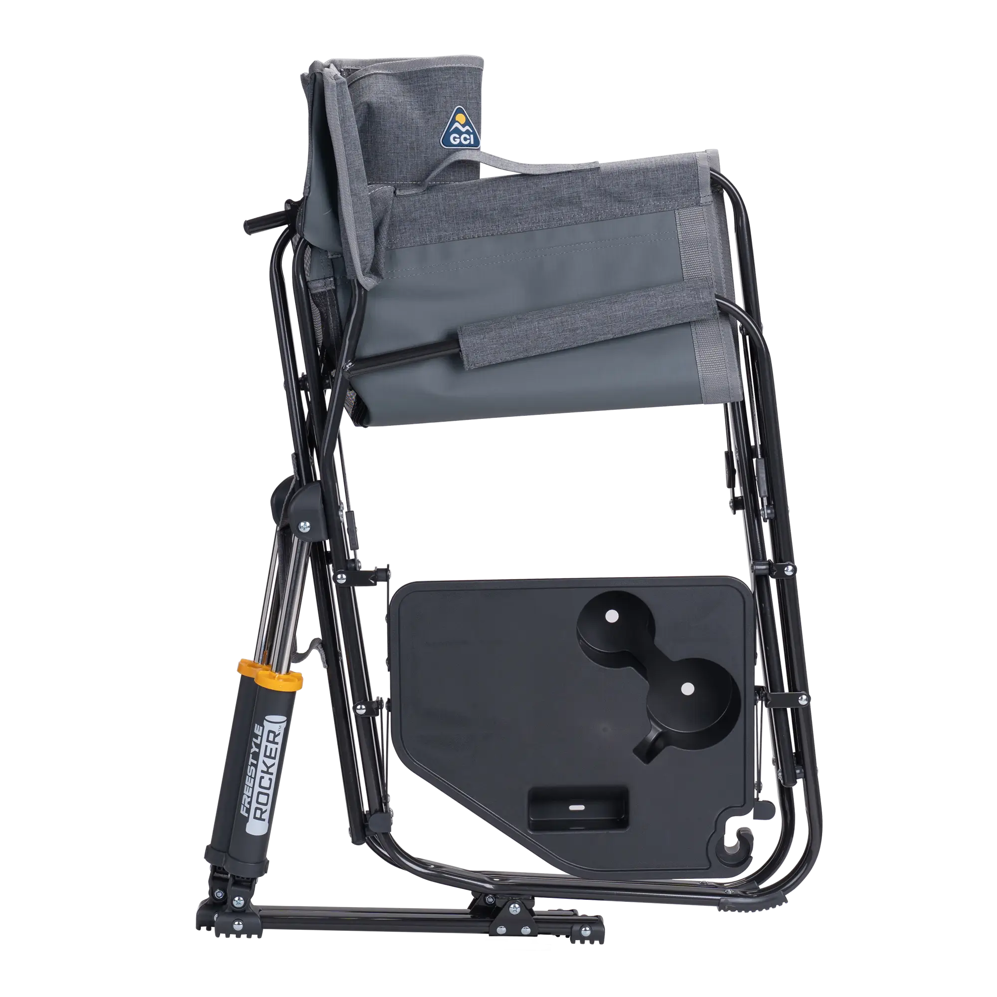Smooth Motion Freestyle Rocker with Side Table - Choice 853 - Patented Spring-Action Rocking Chair for Camping Detail