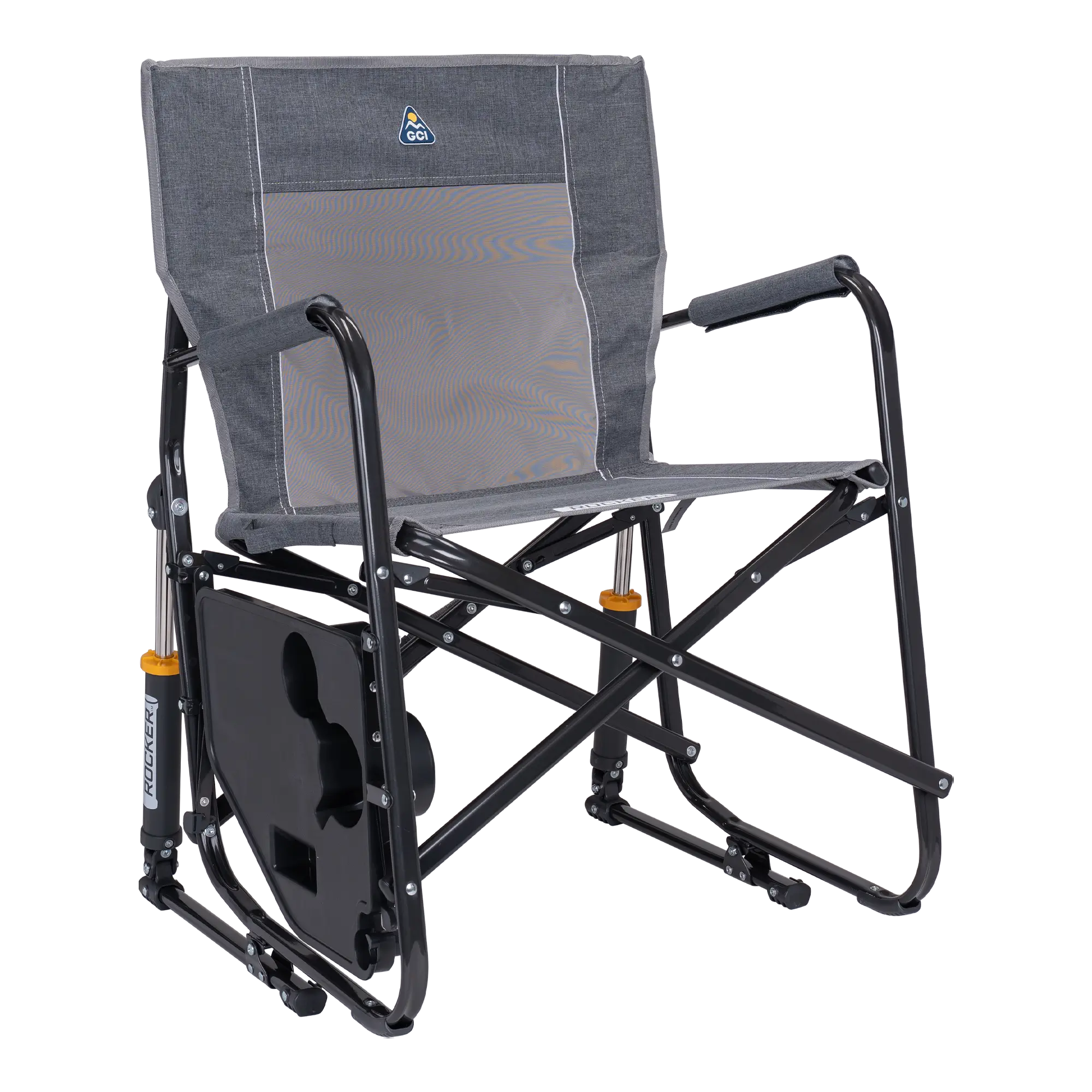 Smooth Motion Freestyle Rocker with Side Table - Choice 853 - Patented Spring-Action Rocking Chair for Camping Detail