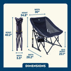 Luxury Camp Pod Rocker - Choice 933 - Heavy-Duty Kickback Rocker with Beverage Holder Detail