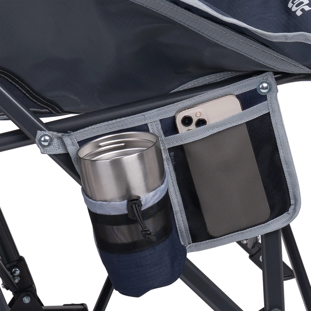 Luxury Camp Pod Rocker - Choice 933 - Heavy-Duty Kickback Rocker with Beverage Holder Detail