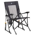 Luxury Camp RoadTrip Rocker - Choice 855 - Patented Spring-Action Rocking Chair for Camping - Dark Charcoal