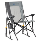 Luxury Camp RoadTrip Rocker - Choice 855 - Patented Spring-Action Rocking Chair for Camping - Mercury Gray