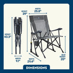 Luxury Camp RoadTrip Rocker - Choice 855 - Patented Spring-Action Rocking Chair for Camping Detail