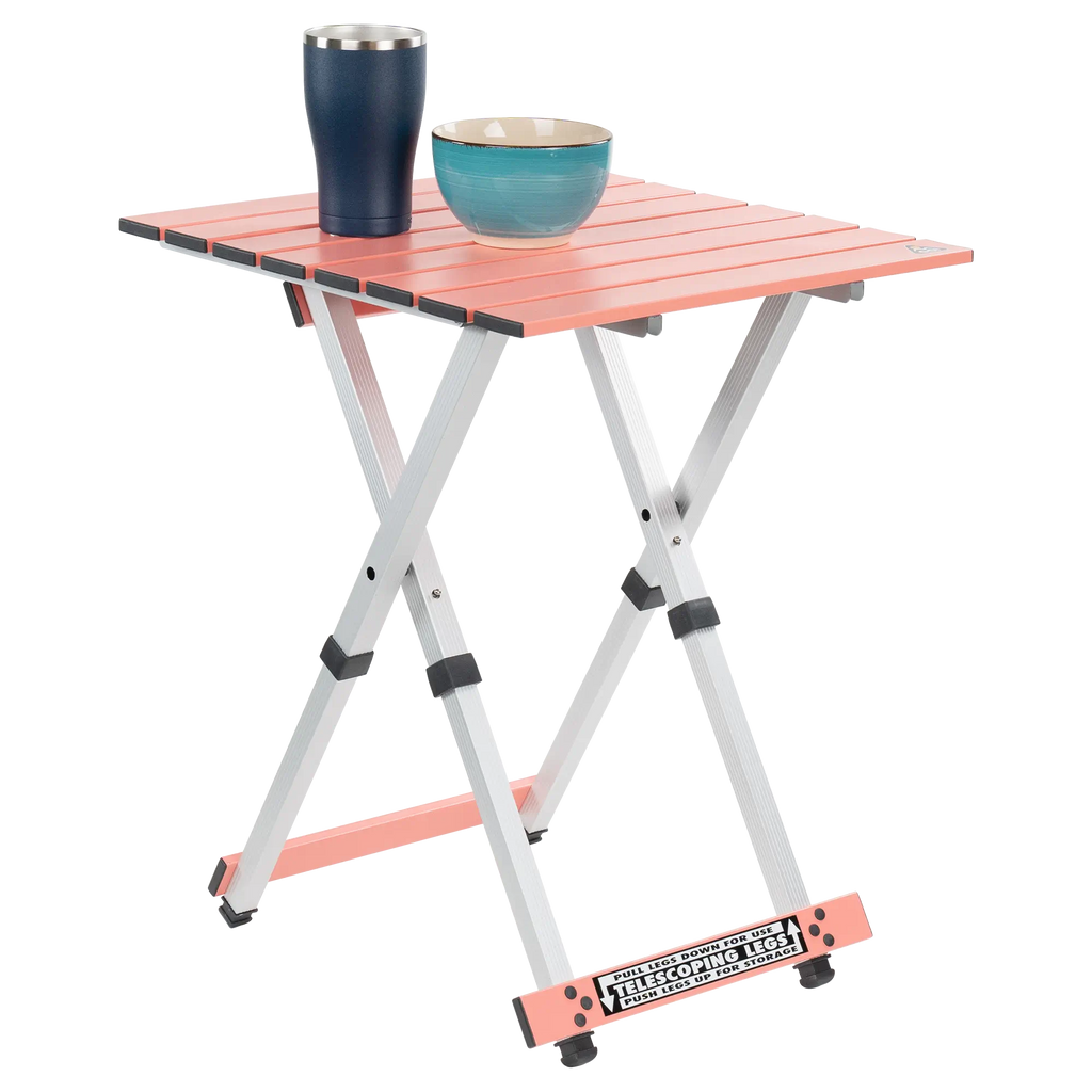 Heat-Resistant Compact Camp Table 20 - Choice 513 - Slim-Fold Outdoor Cook Station with Storage Shelves Detail