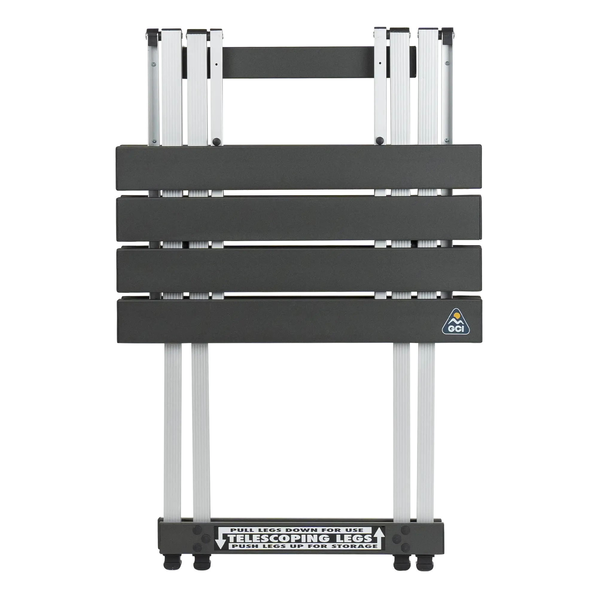 Heat-Resistant Compact Camp Table 20 - Choice 513 - Slim-Fold Outdoor Cook Station with Storage Shelves Detail