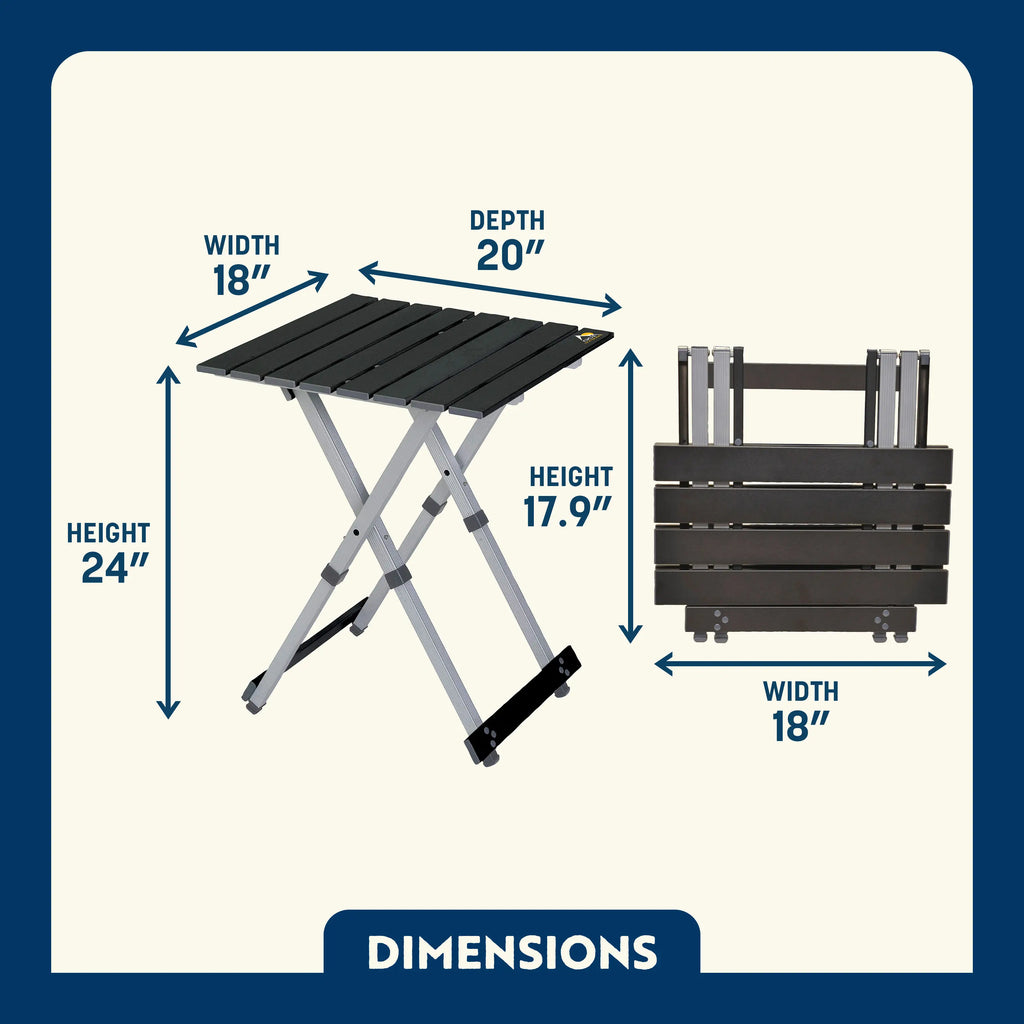 Heat-Resistant Compact Camp Table 20 - Choice 513 - Slim-Fold Outdoor Cook Station with Storage Shelves Detail