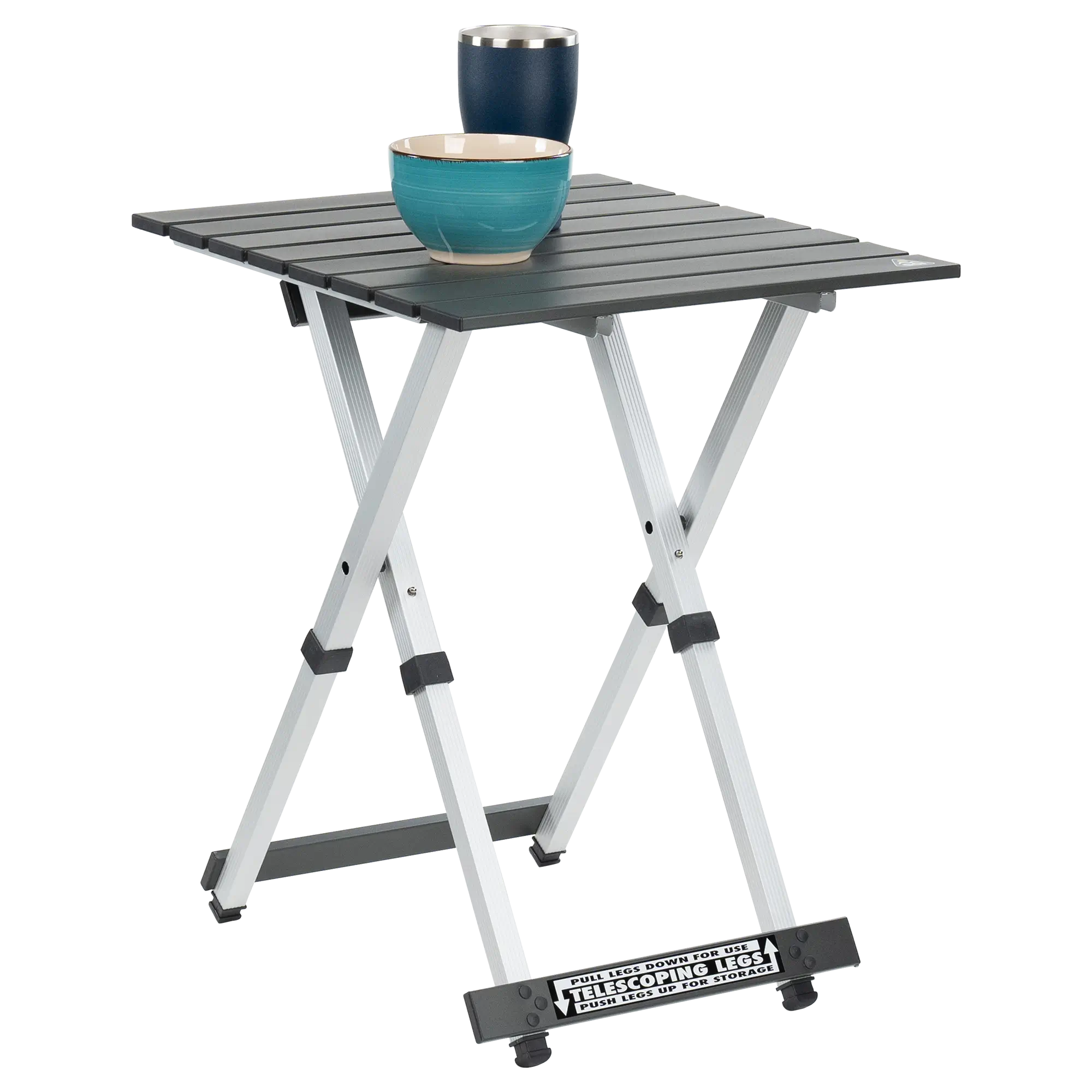 Heat-Resistant Compact Camp Table 20 - Choice 513 - Slim-Fold Outdoor Cook Station with Storage Shelves Detail