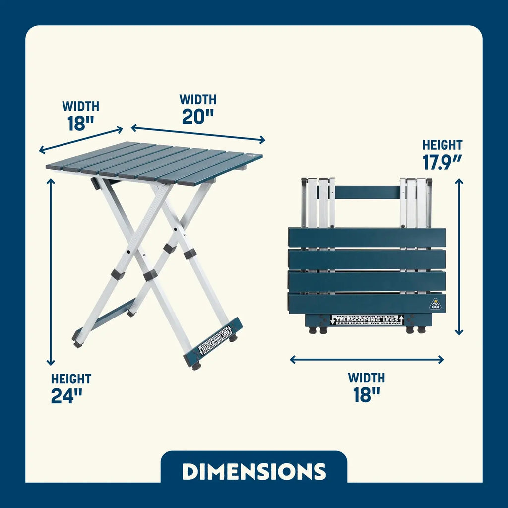 Heat-Resistant Compact Camp Table 20 - Choice 513 - Slim-Fold Outdoor Cook Station with Storage Shelves Detail