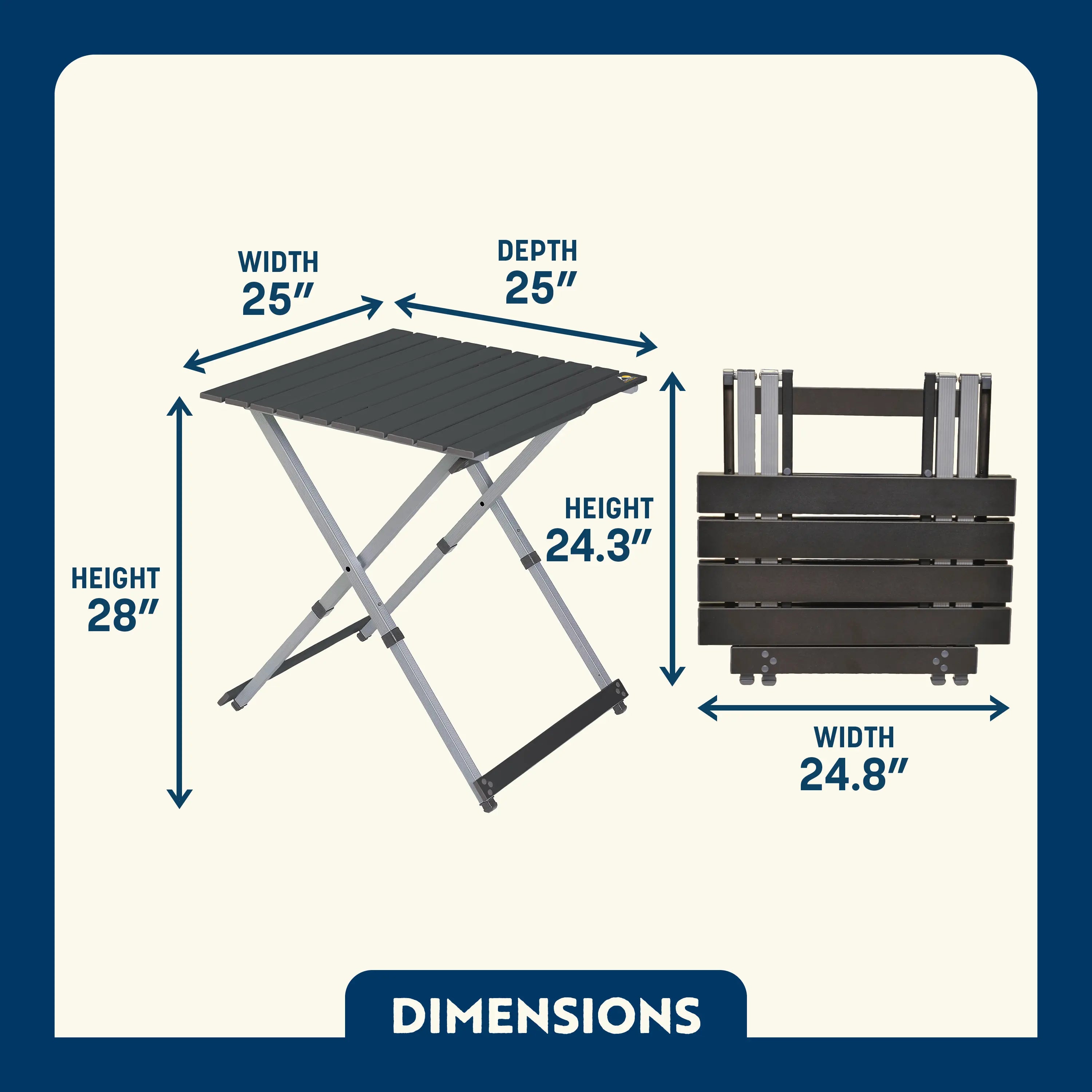 Portable Staging Compact Camp Table 25 - Choice 214 - Slim-Fold Outdoor Cook Station with Storage Shelves Detail