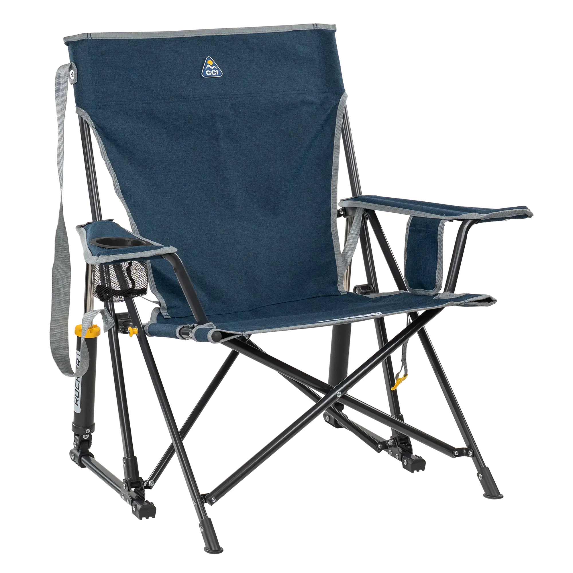 Premium All-Weather Kickback Rocker - Choice 345 - RoadTrip Rocker Smooth Motion Camp Chair - Heathered Indigo