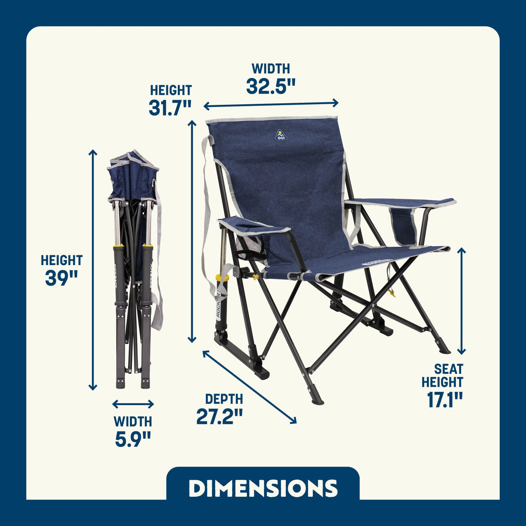 Premium All-Weather Kickback Rocker - Choice 345 - RoadTrip Rocker Smooth Motion Camp Chair Detail