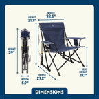 Premium All-Weather Kickback Rocker - Choice 345 - RoadTrip Rocker Smooth Motion Camp Chair Detail