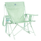 Premium All-Weather Kickback Rocker - Choice 345 - RoadTrip Rocker Smooth Motion Camp Chair - Pastel Green Leaf