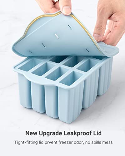 Modern Popsicles Molds, MEETRUE 12 Pieces Silicone Popsicle Molds for Daily Use