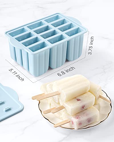 Modern Popsicles Molds, MEETRUE 12 Pieces Silicone Popsicle Molds for Daily Use