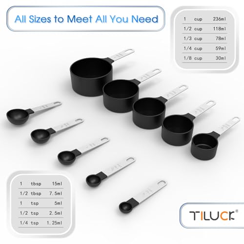 Minimalist TILUCK Measuring Cups & Spoons Set, Stackable Cups and Set