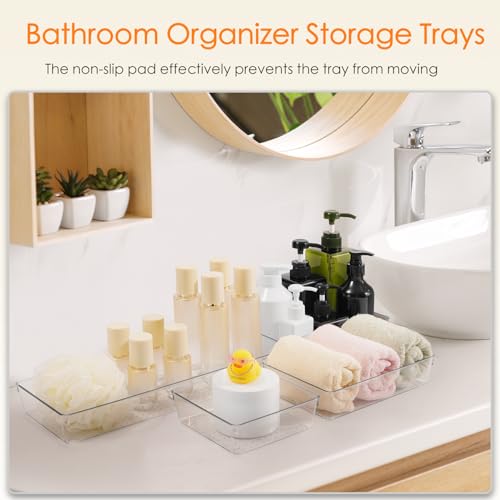 Eco-Friendly Criusia Drawer Organizer, 10 Pack Large Clear Plastic Set, for Daily Use