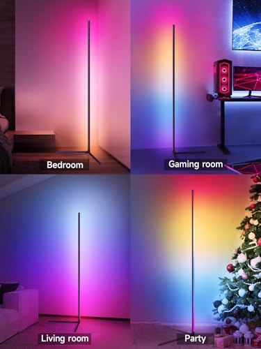 Minimalist Tyute Corner Floor Lamp, RGB LED Corner Lamp with Collection