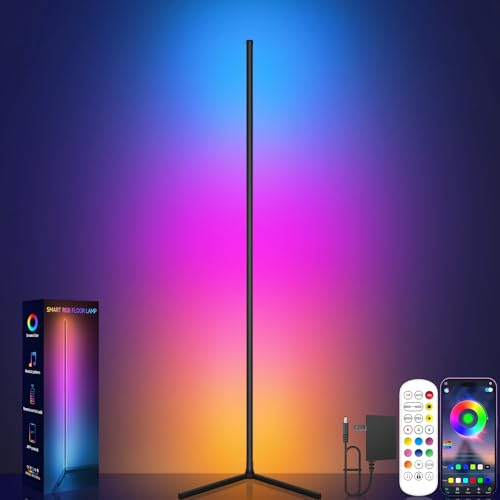 Minimalist Tyute Corner Floor Lamp, RGB LED Corner Lamp with Collection