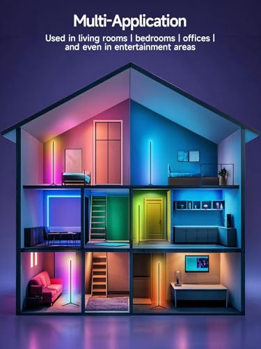 Minimalist Tyute Corner Floor Lamp, RGB LED Corner Lamp with Collection