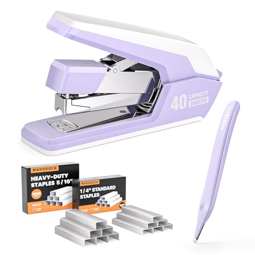 Minimalist MARSROCK Effortless Stapler for Desk with 40-50 Sheet Kit