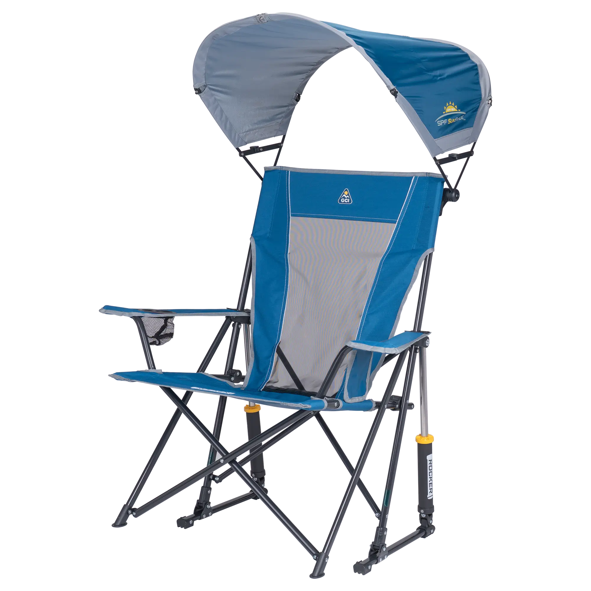 Smooth Motion SunShade Rocker - Choice 550 - Heavy-Duty Kickback Rocker with Beverage Holder Detail